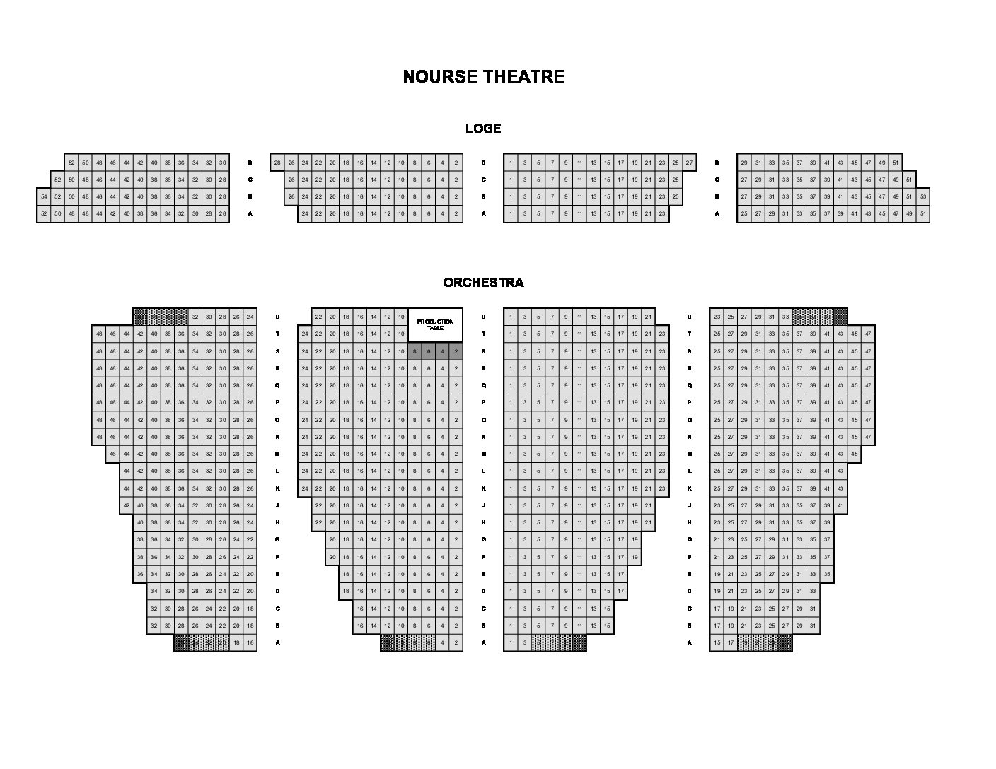 Nourse Theater Seating Chart Sf